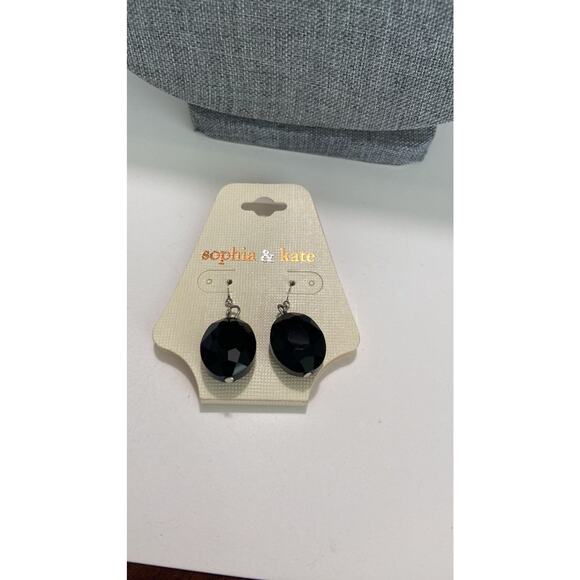 black glass bead earrings - Picture 3 of 3